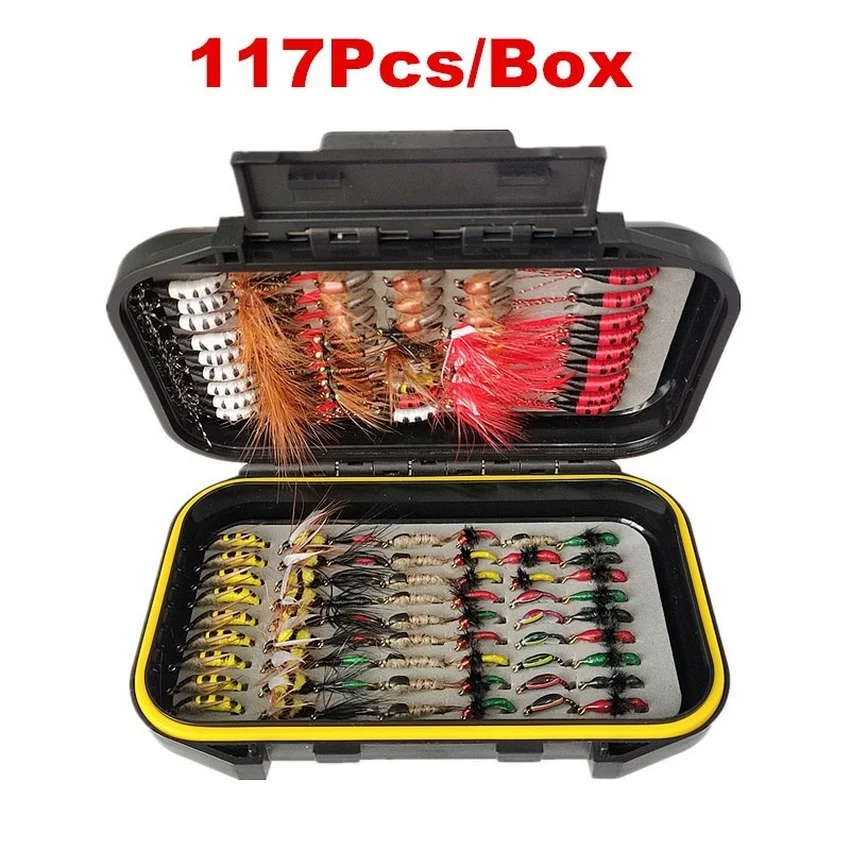 42-145Pcs Fly Fishing Lure Dry Wet Flies Nymph Streamer Artificial Pesca  Bait Lure Bass Trout Pesca Fishing Tackle Fly Box - AliExpress