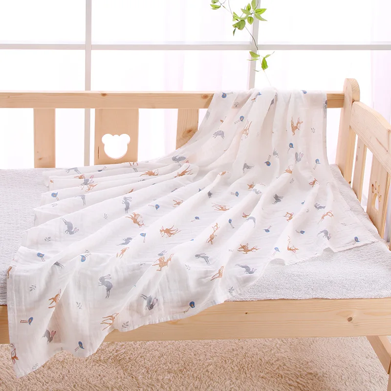 Muslin 100% Cotton Baby Swaddles for Newborn Baby Blanket Gauze Supplies Children Dream Blankets Infant Swaddle Towel 120*120cm