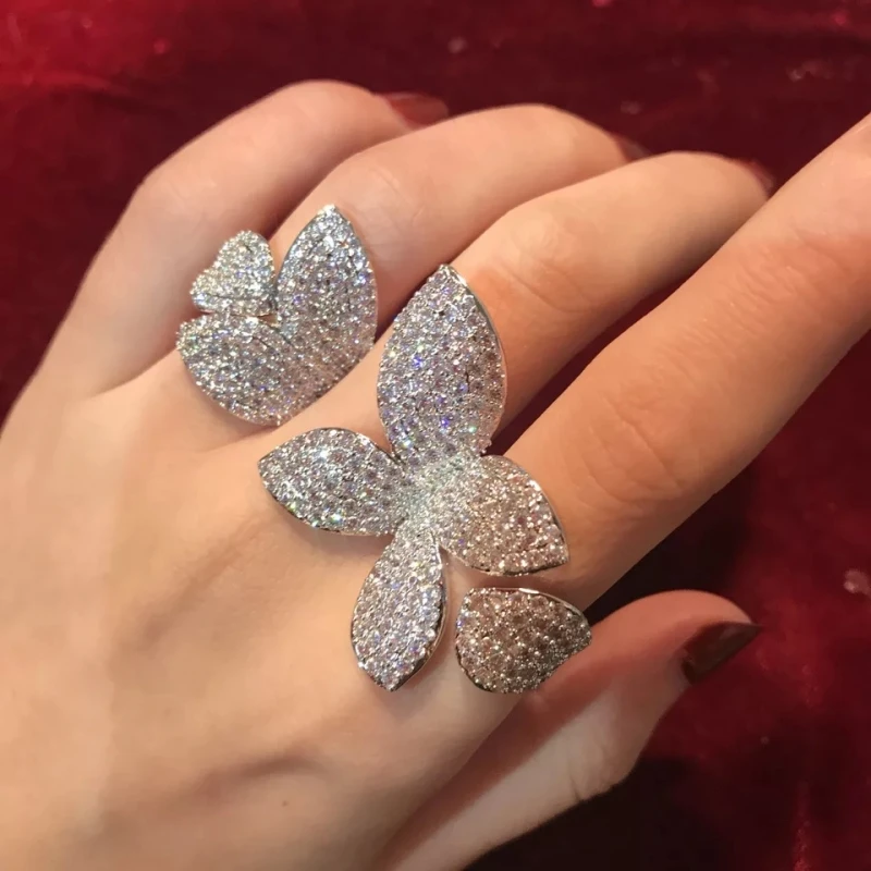 Женское кольцо Mrico Pave Роскошные вечерние Обручальные кольца из стерлингового