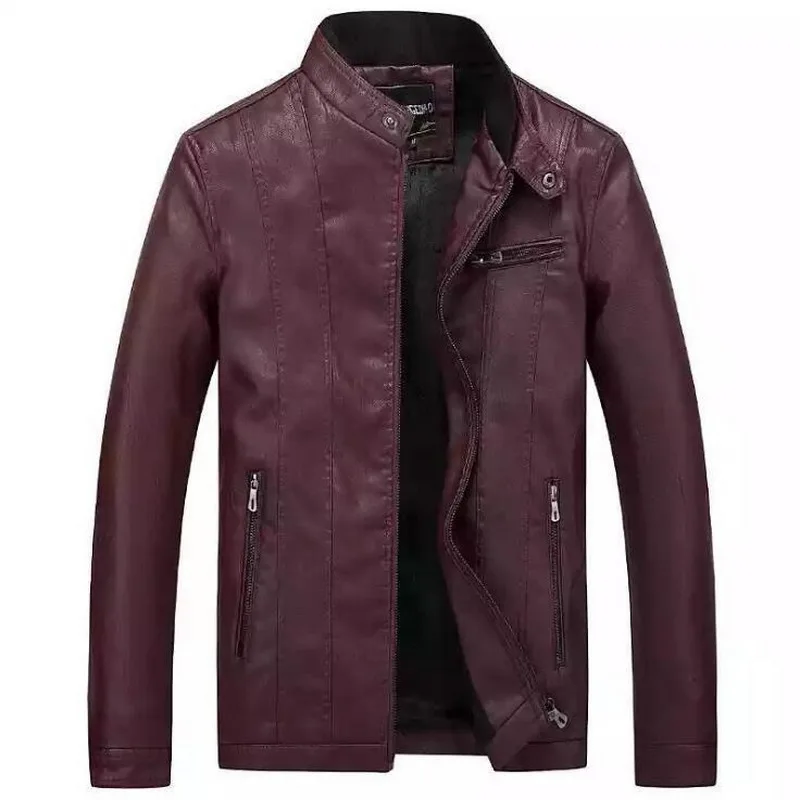 Кожаная куртка мужская Кожаная куртка chaqueta moto hombre, мужские Куртки из искусственной кожи, байкерская куртка из искусственной кожи, зимняя мужская классическая Толстая куртка