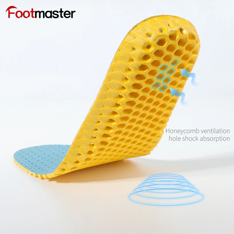 FootMaster breathable Sports insole shoe shock absorbing insoles Unisex Double honeycomb Running shoe insoles