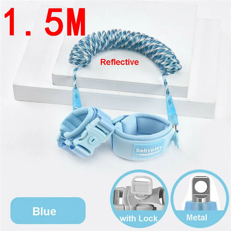 B1 Kids Baby Reflective Safety Harness Leash 360° Anti Lost Wrist Link Traction Rope Swivel Cord for Children Over 2Years - Цвет: B1