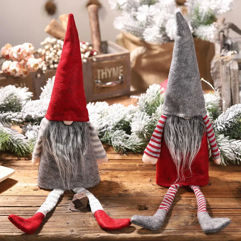 4pcsChristmas полосатая шляпа бутылка набор гель-лаков Милая сидя, визуально удлиняющие ноги эльф фестиваль год ужин рождественские украшения HomeDWJ116