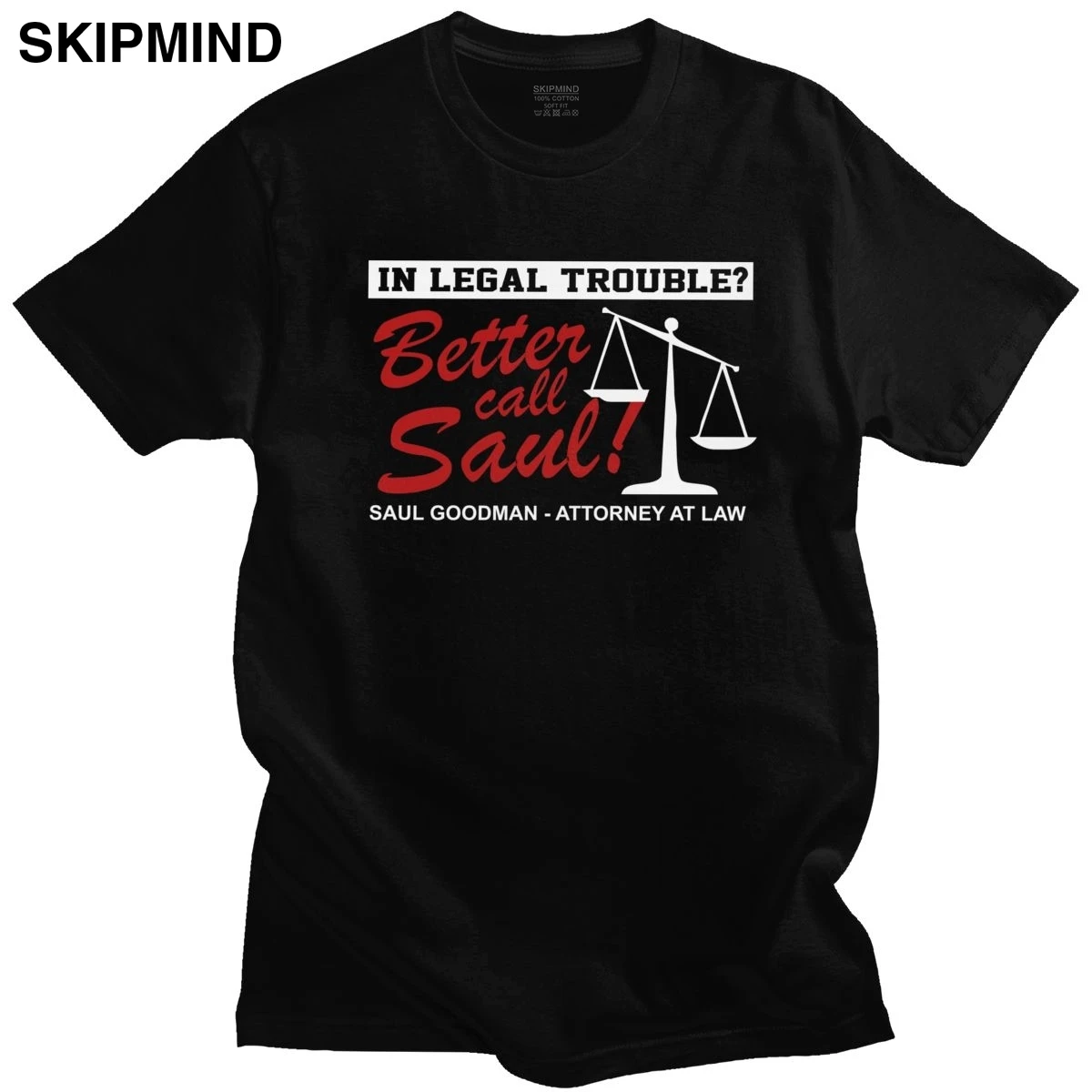 Модная мужская футболка с надписью Better Call Saul круглым вырезом и короткими