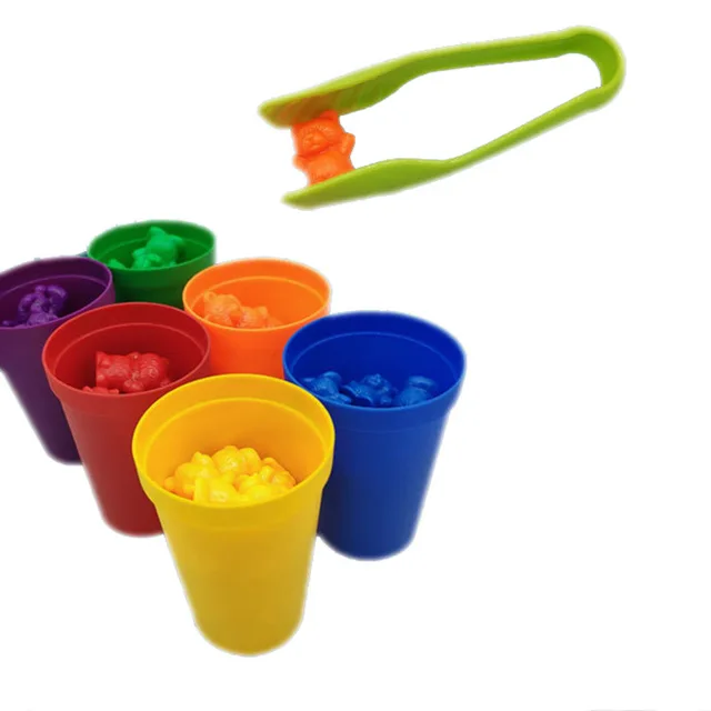 36/18/12/6 Pcs Weight Counting Bear Educational Toys Children Montessori Early Childhood Baby Kindergarten Color Classification 4