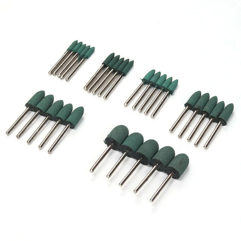 

30pcs Rubber Grinding Head Polishing Burr Bit Cylinder Derusting Rotary Tools Rubber Polishing Heads New Arrival
