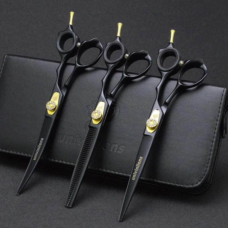 7" Pet Dog Gromming Scissors Kit Pet Cutting Scissors for Dog Animails Cat Straight& Thinning& Curved Scissors Stainless Steel