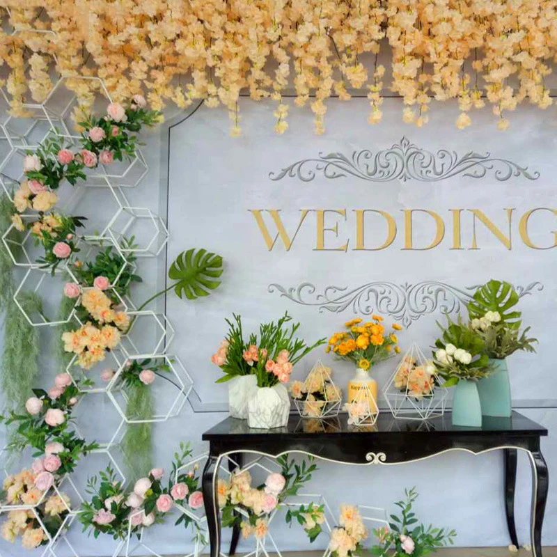 Marco de boda de hierro creativo Fondo arco camino plomo boda escenario Decoration cuatro o seis lados ventana Decoration colgan