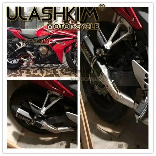 Средняя выхлопная труба мотоцикла для HONDA CBR400 CBR500R 2013- CB400 CB500X 2013- или CBR300 CBR300R слипоны