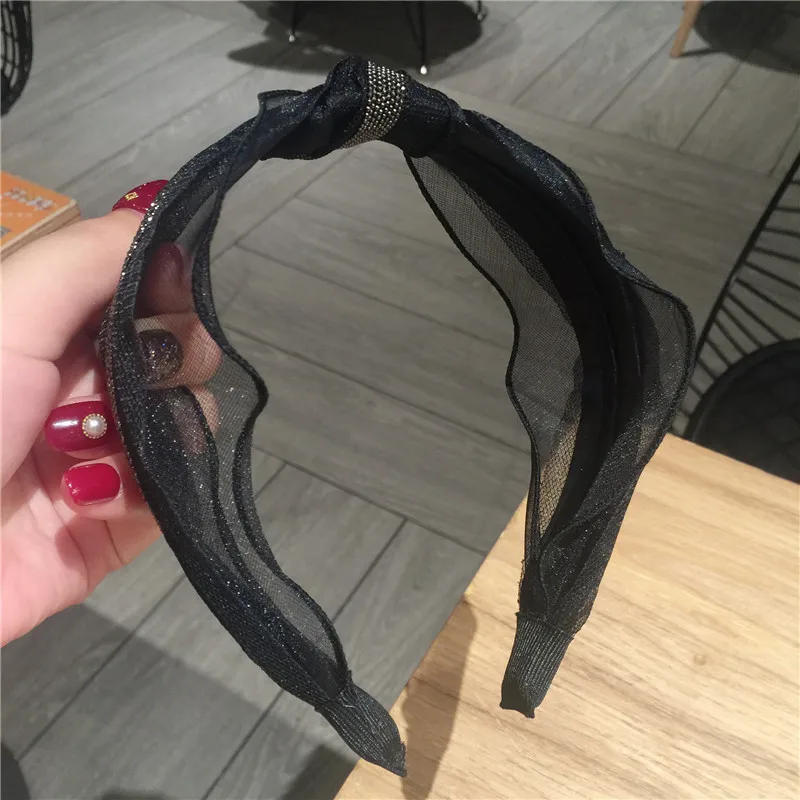 Модный корейский стиль кружева горный хрусталь hairband для женщин девочек мода сексуальный простой Кристальный обруч для волос аксессуары для волос