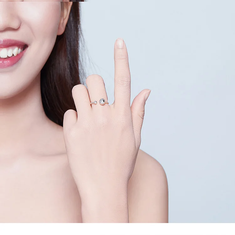 WOSTU подлинные 925 пробы серебряные кольца для открытия милые серебряные кольца простые регулируемые кольца для женщин модные ювелирные изделия FIR575