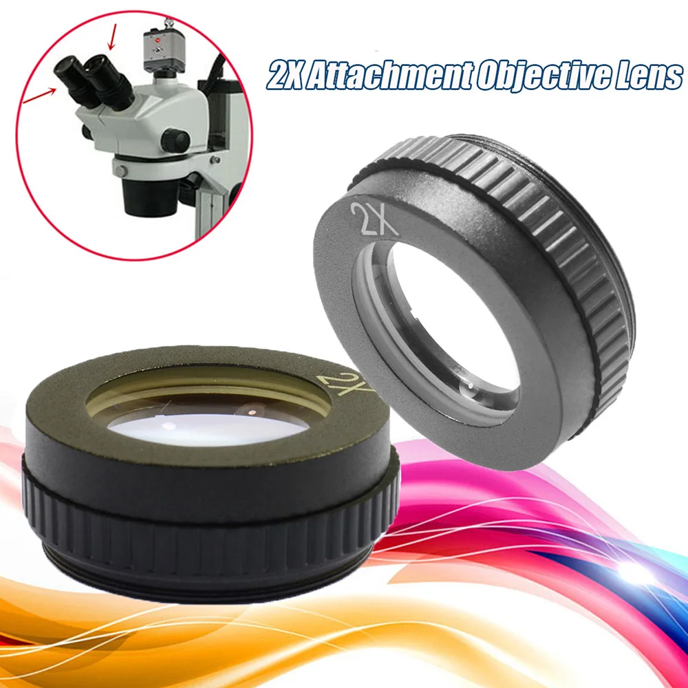 

2X Stereo Microscope Auxiliary Barlow Lens Big Attachment Objective Lens