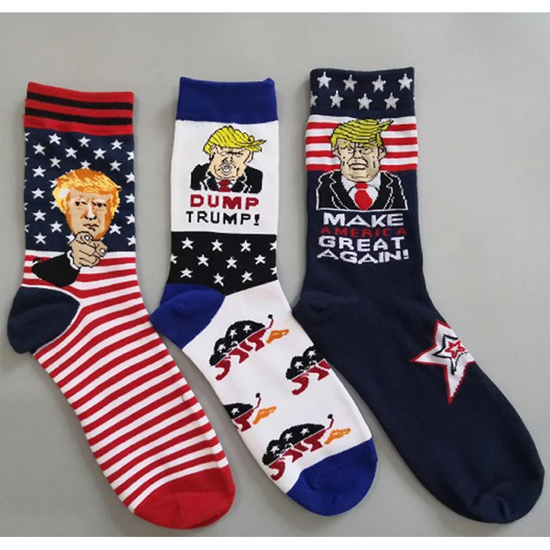 Осенние мужские женские носки без пятки новые носки Дональд Трамп для взрослых креативные повседневные счастье хлопок носки