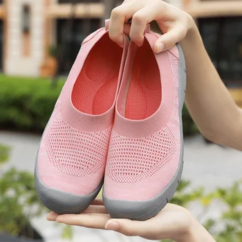 

Loafer Women Summer Female Big Size Shoes Flat Slip On Elastic Band Ladies Women's Hollow Out Women Round Toe Footwear