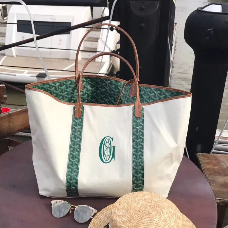 

Double-sided Shopping Bag Master Bag with Real Leather Silk Printing Bag Medium