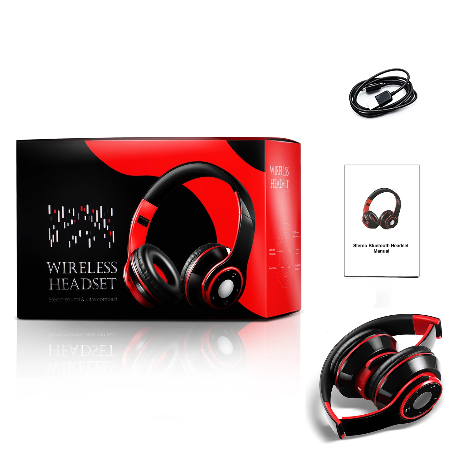 wireless headset Bluetooth earphones and headphone for girls samsung sport and SD card with mic HIFI stereo headphone in phone