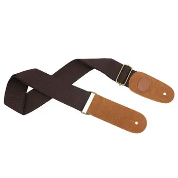 

Adjustable Iron Woven Nylon Guitar Straps With Leather Ends Electric For Acoustic Guitar