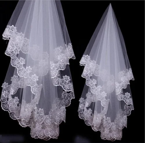 

Romantic New Design Wedding Veils Ivory White Champagne Red Drop Veil Bridal Accessories Fingertip