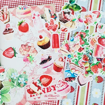 

100Pcs Strawberry Afternoon Tea Sticker DIY Craft Scrapbooking Album Junk Journal Happy Planner Decorative Stickers