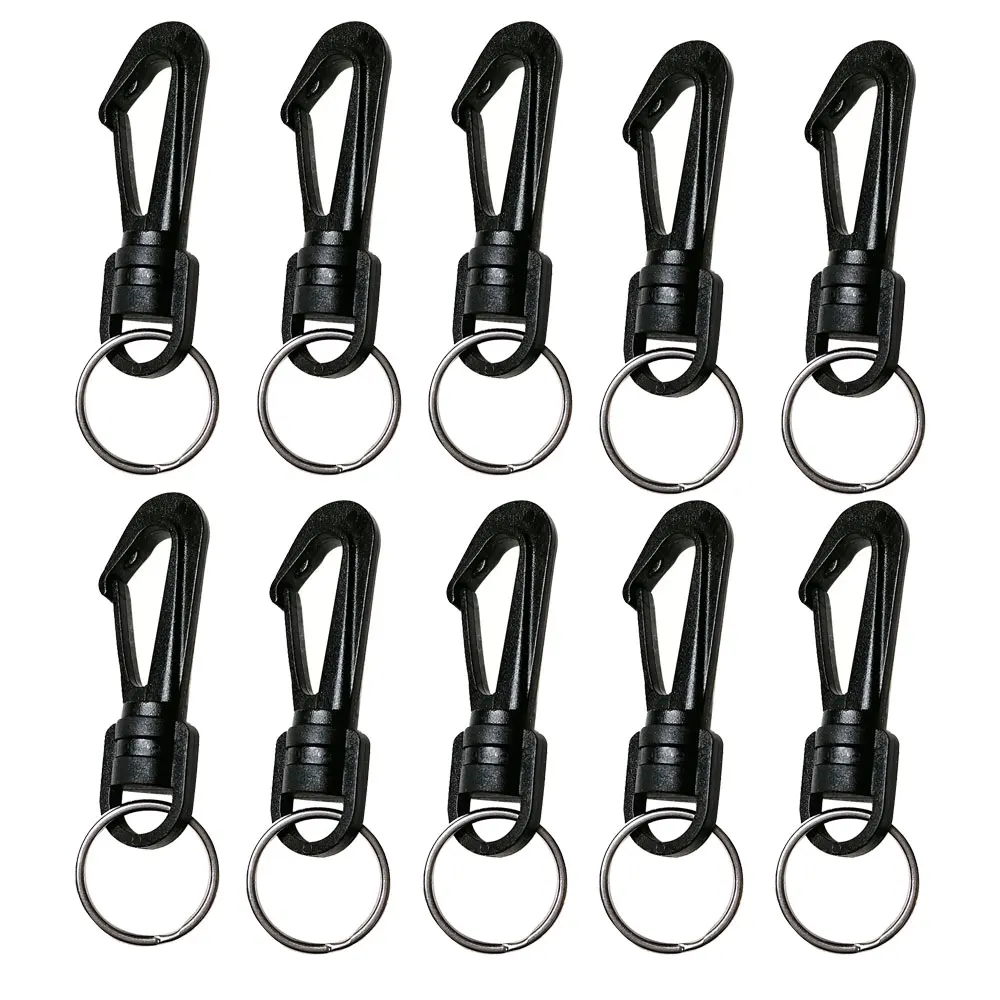 5/10pcs Scuba Diving Plastic Swivel Snap Hook Clip With Keyring for Camping Backpack Dive Light Compass Whistle Noise Maker 5 packs stainless steel whistle loud metal whistles with lanyard professional referees whistle coaches lifeguards survival sport