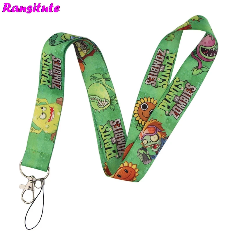 

Ransitute Plants vs Zombies Mobile Lanyard Key ID Card Mobile Phone Belt USB Badge Holder Phone Neck Strap R534