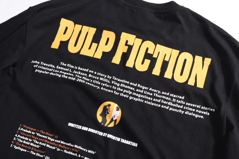 Эксклюзивная футболка Quentin Tarantino, Мужская футболка с принтом, 100 хлопок, Япония, Харадзюку, хип-хоп футболки, уличная футболка, топ, футболка для мужчин и женщин