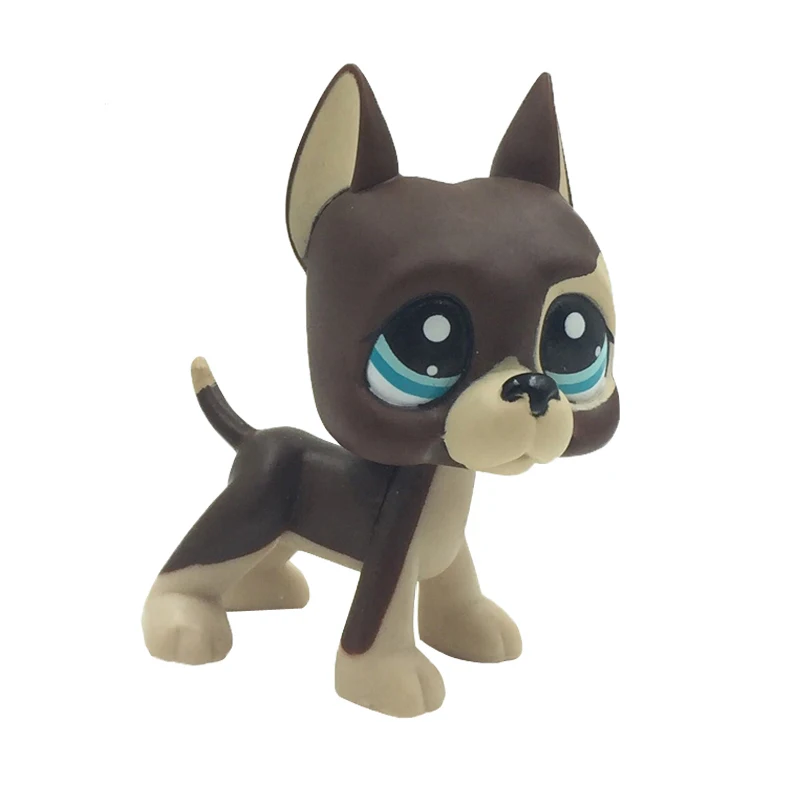 LPS игрушки стоячка GREAT DANE dog toys#817 BIS коричневая собака голубые глаза стоячки