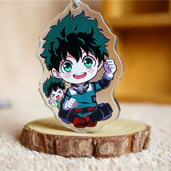 

24Pcs/Lot Acrylic Side Cute Figure My Hero Academia Keychain Key Chain Pendant Anime Accessories Cartoon Key Ring 9 Styles