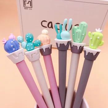 

1 Piece Stationery Cute Kawaii Cactus School Office Supply Creative Sweet Pretty Lovely Funny Silicone Platter Gel Pen