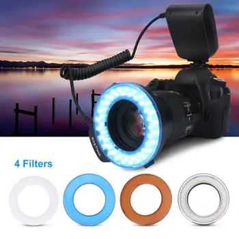 

Ring Flash Light right light 48pcs LED Ring Flash Light with 8 Ring Adapters for Canon Nikon Pentax Olympus l studio flash