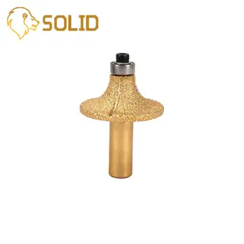 

Vacuum Brazed Diamond Router Bits R15 for Stone Slab Edge Profile Router Cutter 1/2" Round Shank Rotary Tool