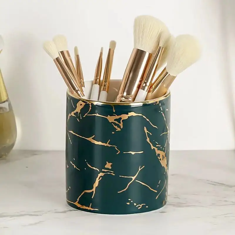 

Nordic Style Ins Marble Pen Holder Makeup Brush Cup Storage Container Home Furnishings