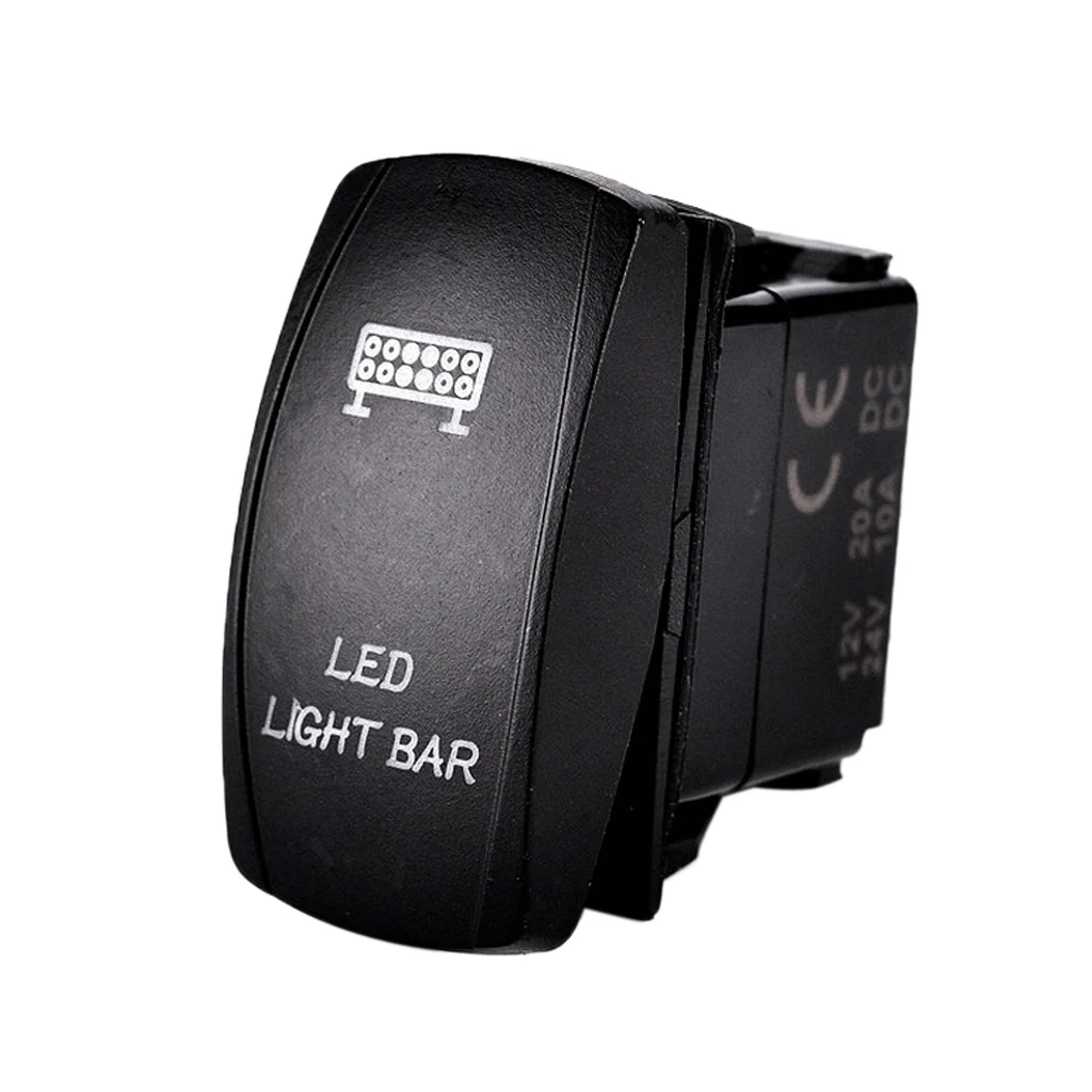 LED Light Bar Rocker Switch Blue Light ON-OFF for 12V/24V Vehicles