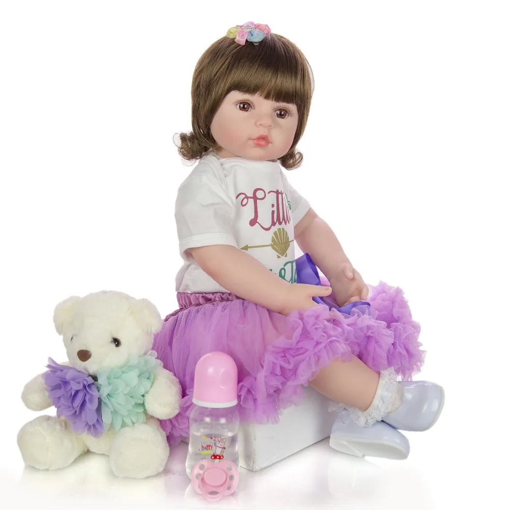 60 см сладкий bebe reborn Малыш принцесса девочка кукла силиконовая виниловая восхитительная Кукла reborn baby Bonecas menina