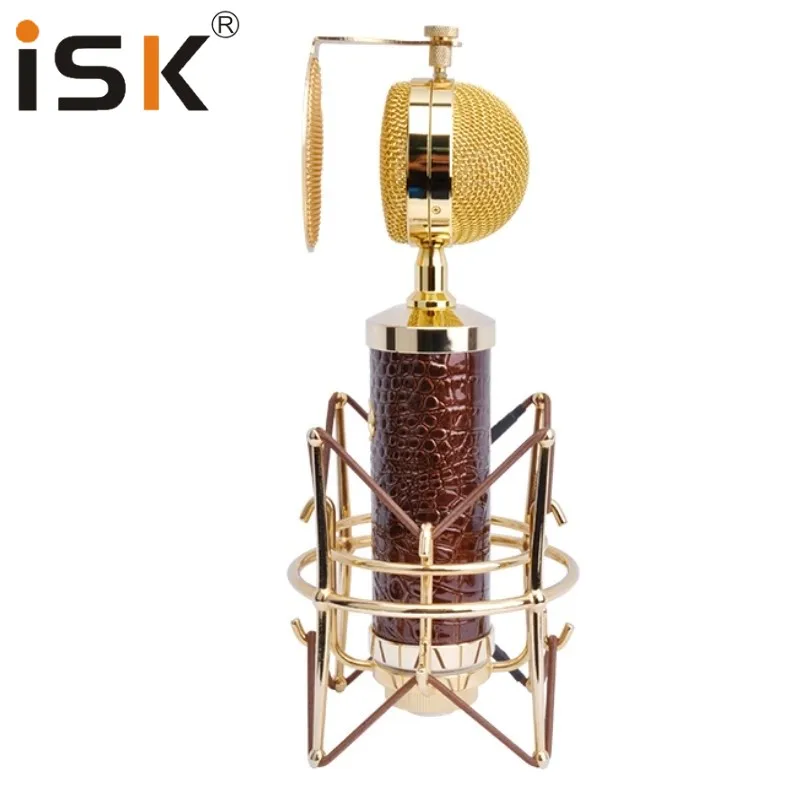 Высококачественный ISK RM-18 чистый позолоченный Большой конденсаторный микрофон с