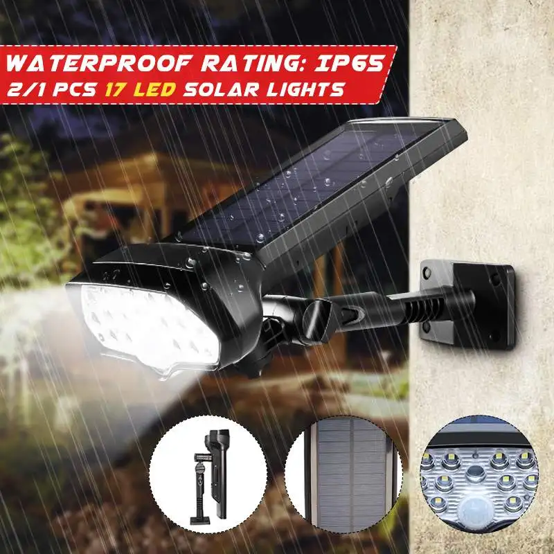 

1500LM LED Solar Light PIR Motion Sensor Solar Lamp Waterproof Solar Powered Spotlights Wall Lamp For Outdoor Garden Decoration
