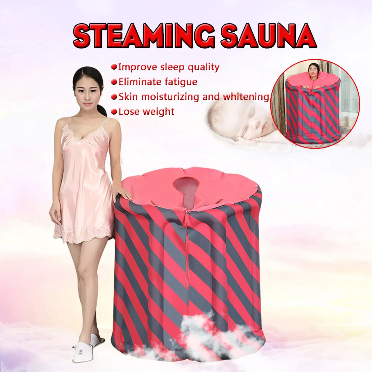 

220V Adjustable Portable Steam Sauna Home Sauna Generator Slimming Household Ease Insomnia Far infrared Sauna Box Remote Control