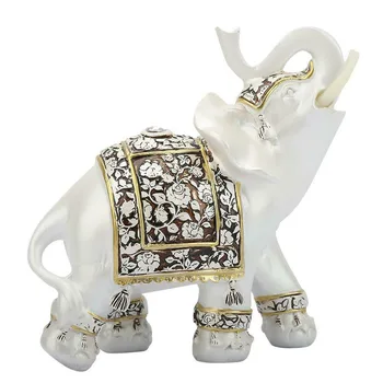 

Resin Elephant Statue Ornament Animal Figurine Toy For Office Home Decoration Lucky Wealth Symbol Display Craft