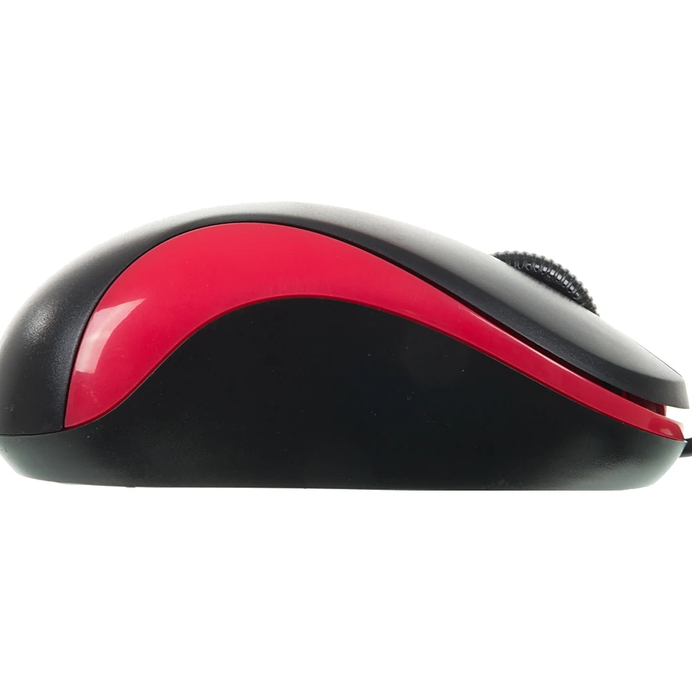 Мышь OKLICK 115S, проводная, USB, черный и красный