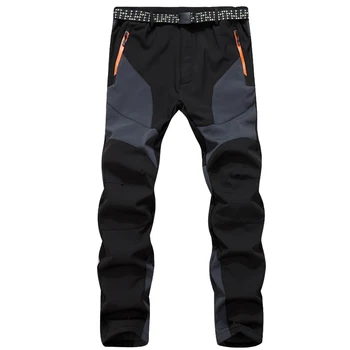 

Men Outdoor Sports With Belt Training Ski Hiking Pants Warm Windproof Trekking Climbing Soft Shell Travel Long Winter Waterproof