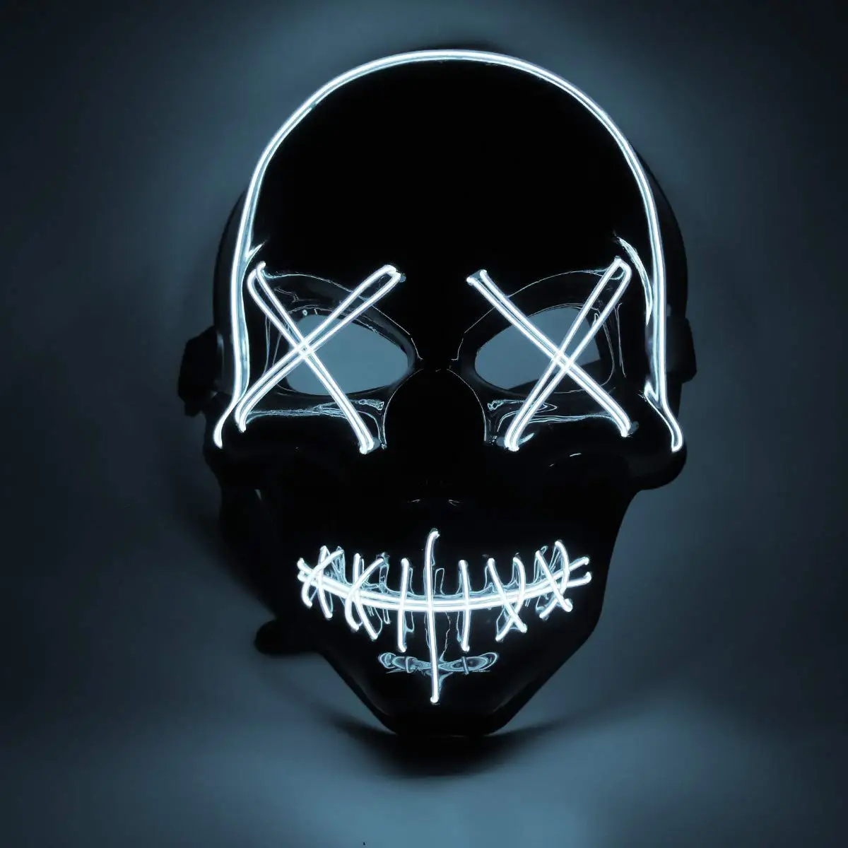 Светодиодная маска Хэллоуин сверкающий в темноте страшная Маскарадная маска для вечеринок фестиваль череп тушь для ресниц свет косплей подарок оптом дропшиппинг