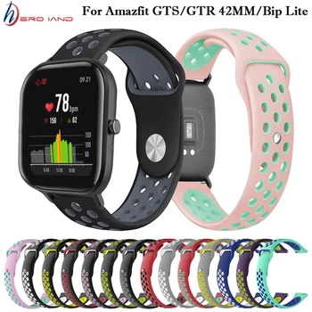 

20mm Silicone Replacement Breathable Watch Band For xiaomi Huami strap for Amazfit GTS/GTR 42mm/Bip Sport watchbands Bracelet