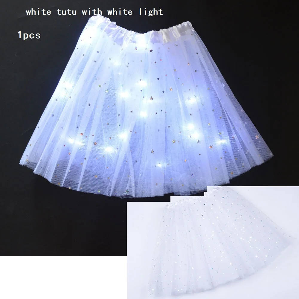 LED Light Up Tutu Skirt For Girls - Star Pattern Princess Ballet Tulle Skirt For Parties (Fits 2-8 Years) - View #11