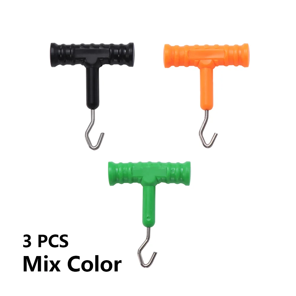 ABS Grip + Stainless Steel Smooth Knot Hook Carp Fish Knot Puller Rig Making Rig Tool Terminal Fishing Tackle Accessories fishing tools fishing accessories fishing tool fishing tackle 3PCS