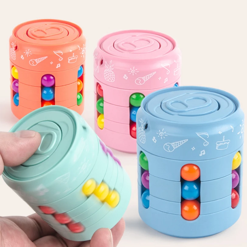 Margaret Mitchell Culpable Pronombre Cubo giratorio de latas mágicas para niños, juguetes creativos de  descompresión para aliviar el estrés, rompecabezas de bolas de arcoíris de  dibujos animados, juguete giroscópico|Cubo antiestrés| - AliExpress