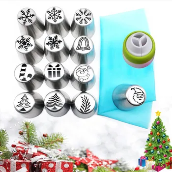 

15 pcs/set Russian Tulip Icing Piping Nozzle Cake Decoration Cream Tips DIY Cake Bakeware Tool Cupcake Christmas Pastry Nozzles