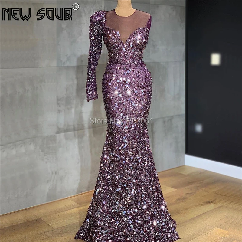 

Beading Sequins One Shoulder Formal Evening Dresses vestido De Festia Abendkleider 2019 Saudi Arabic Prom Party Gown Custom Made