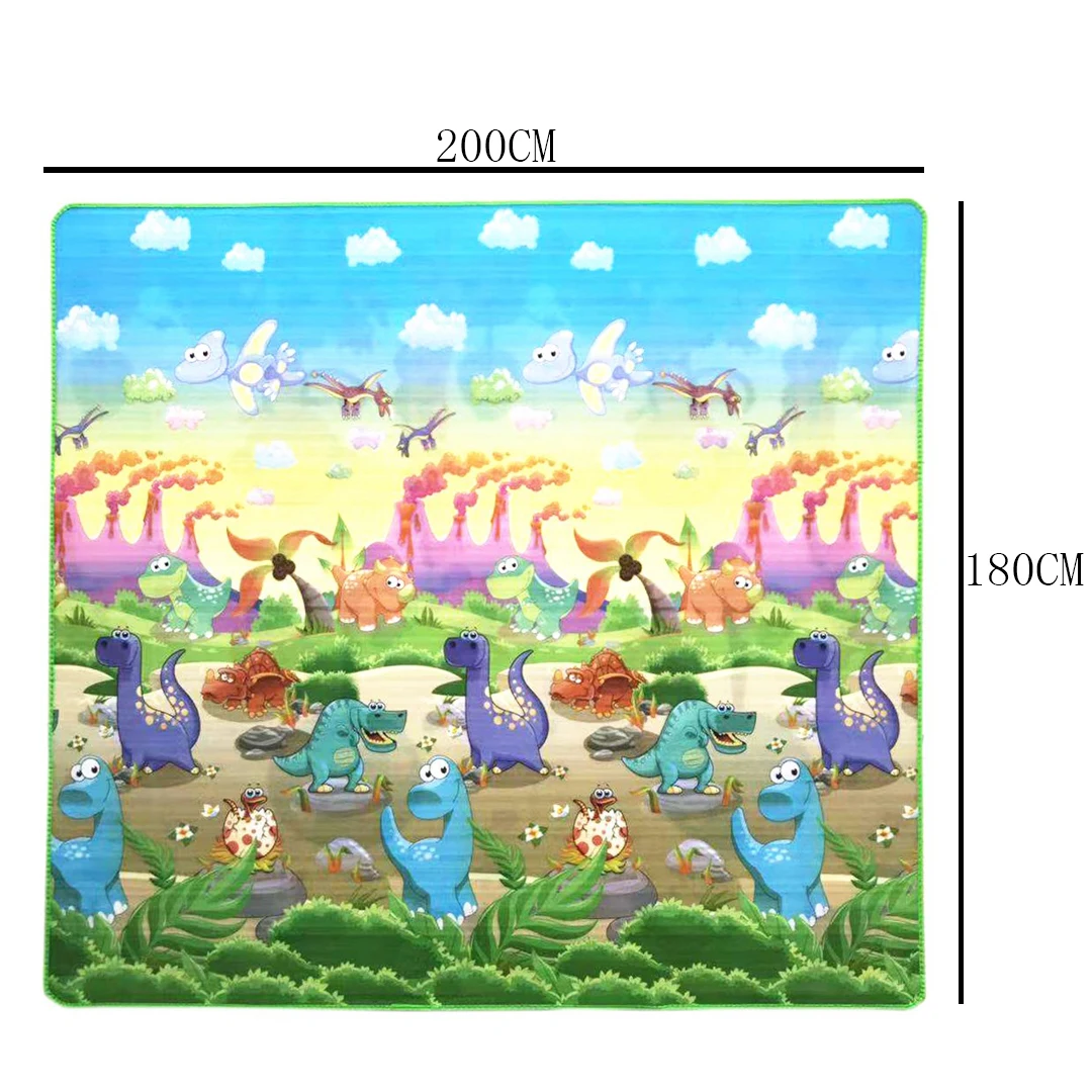 Детский игровой коврик 0,5 см толстый ползающий коврик с двойной поверхностью ковер для детей коврик для животных Автомобиль+ динозавр развивающий коврик для детей игровой коврик