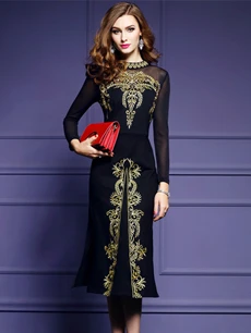 TESSCARA Women Autumn Luxury Beading Dress Festa Female Office Cocktail Party Robe High Quality Vintage Designer Pencil Vestidos