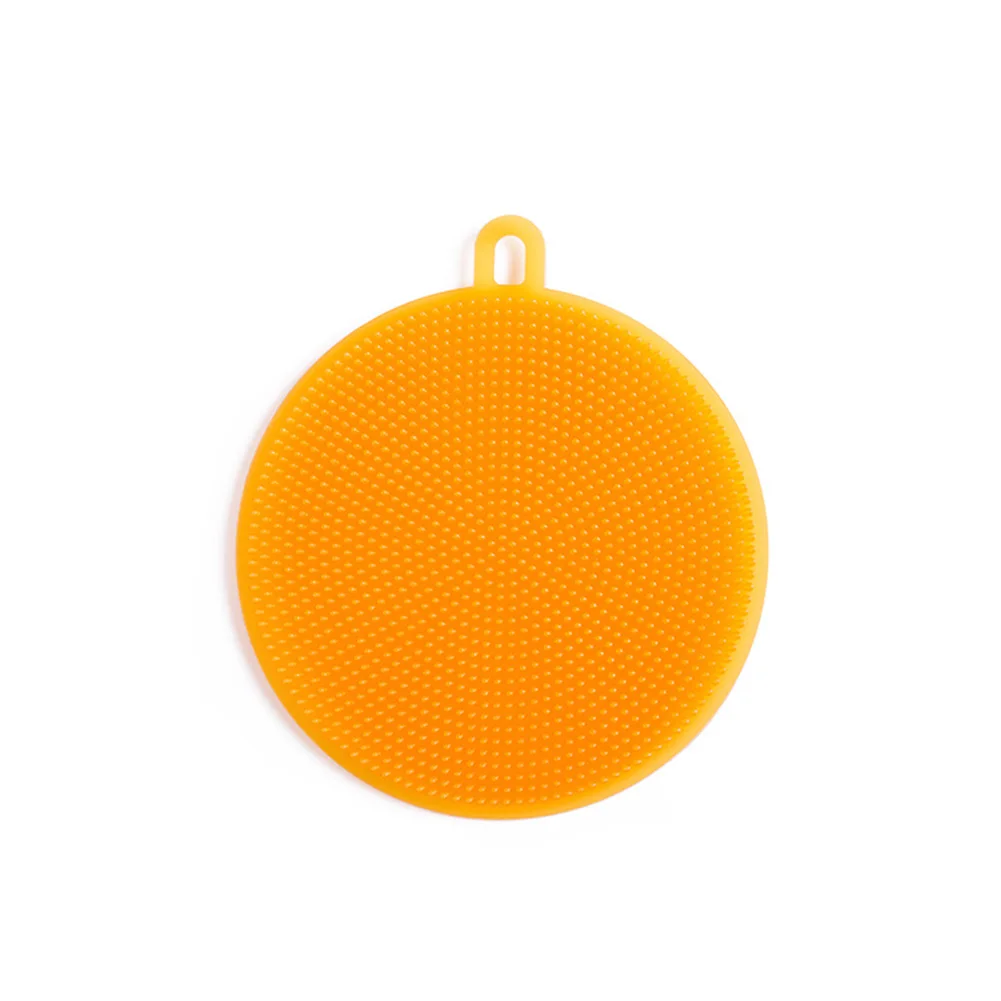 Оранжевый Silicone Dish Washing Sponge Scrubber Kitchen Cleaning antibacterial Tool Soft Cleaning Antibacterial Brush Kitchen Tools - Цвет: Оранжевый